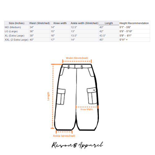 R8 Cargohose Schwarz